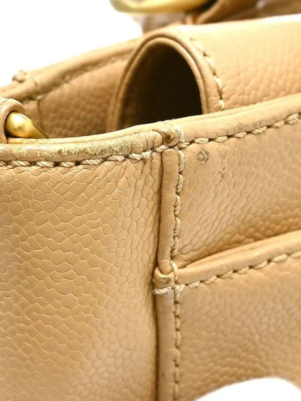 Chanel Beige Calfskin Tote Handbag